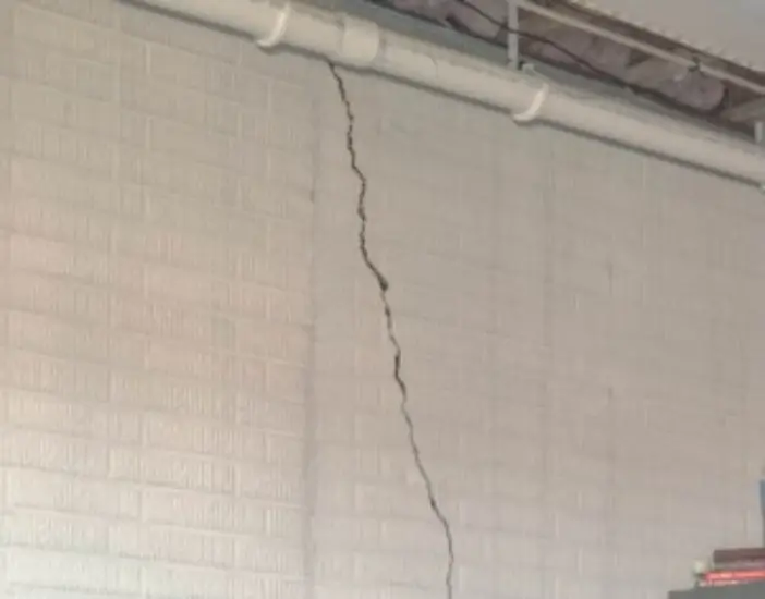 Basement wall crack in need of repair in Monaca, PA
