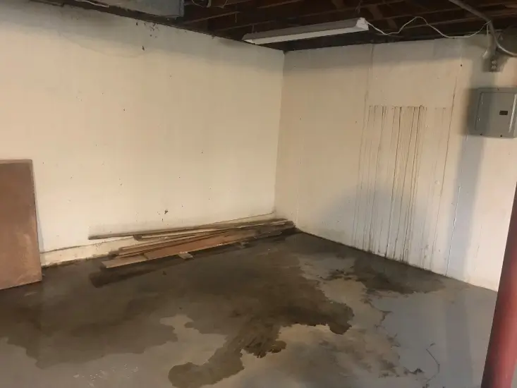 Water damage to a basement in Monroeville, PA